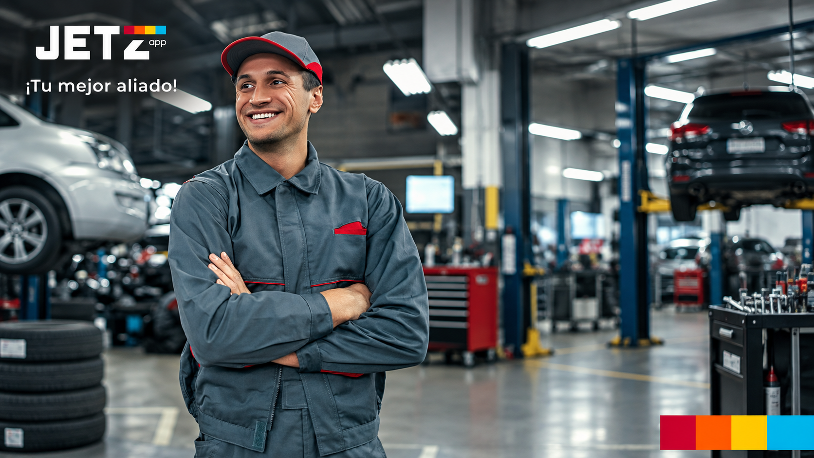 Jetz mechanic in an automotive workshop