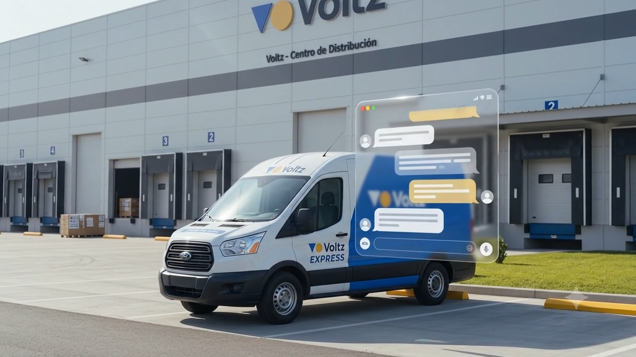 Voltz Express van outside the Voltz distribution centre